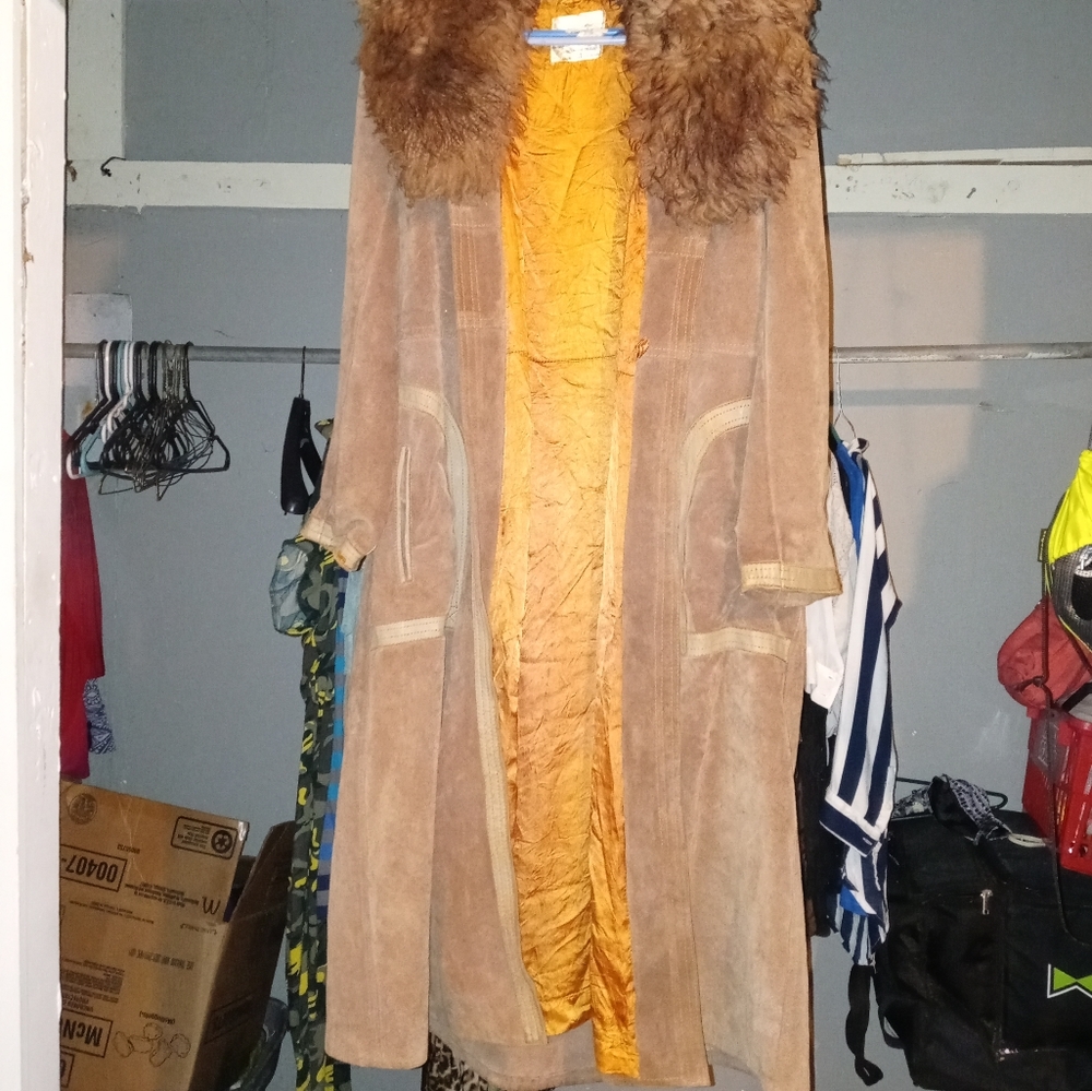 Vintage leather/suede trench coat